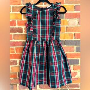 GAP Kids Plaid Ruffle Dress - Red and Green Taffeta sz XL/12